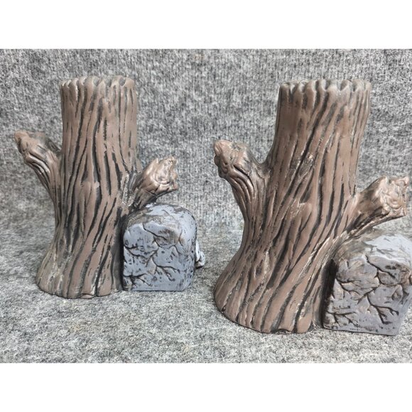 Haunted Tree Stump Candle Holder Set With Skull Decor For Halloween - Picture 7 of 7